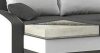 HEWLET kanapéágy 2 db puffal, normál szövet, hab töltőanyag, jobb oldali puff tároló, szürke / fehér