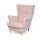USZAK ZELLA fotel, szín - világos rózsaszín, széklábak színe - natúr bükk